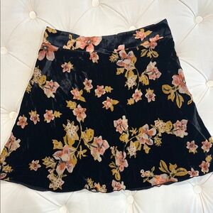 NWOT Free People Floral Velvet Skirt